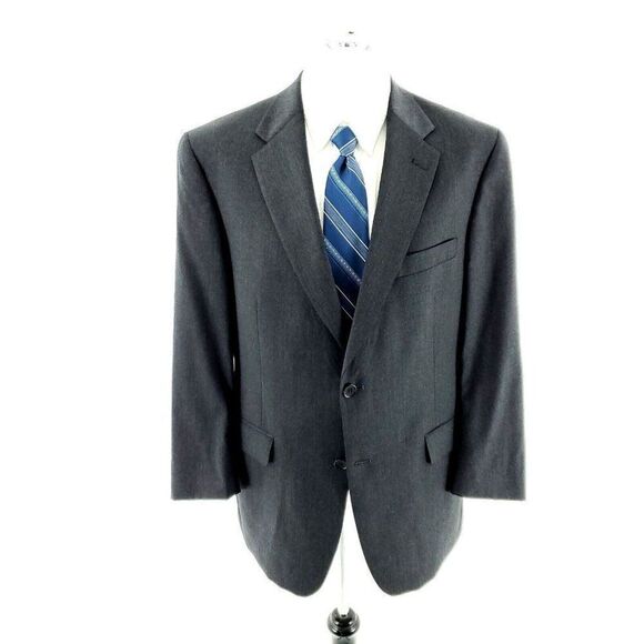 Hart Schaffner Marx Wool 2 Button Blazer 40R Gray 40R‎ Gray Made In USA - Picture 3 of 11